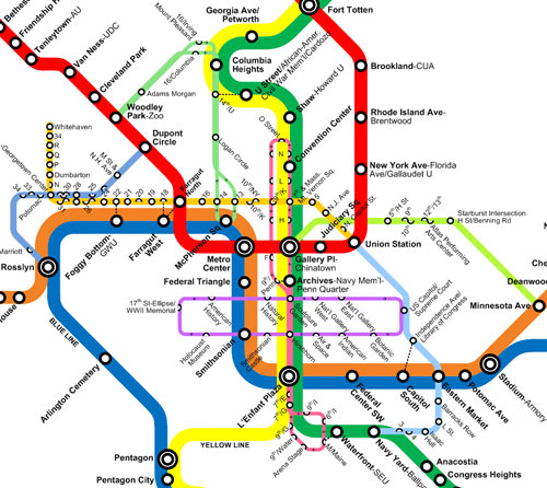 map of dc metro. existing DC Metro system.